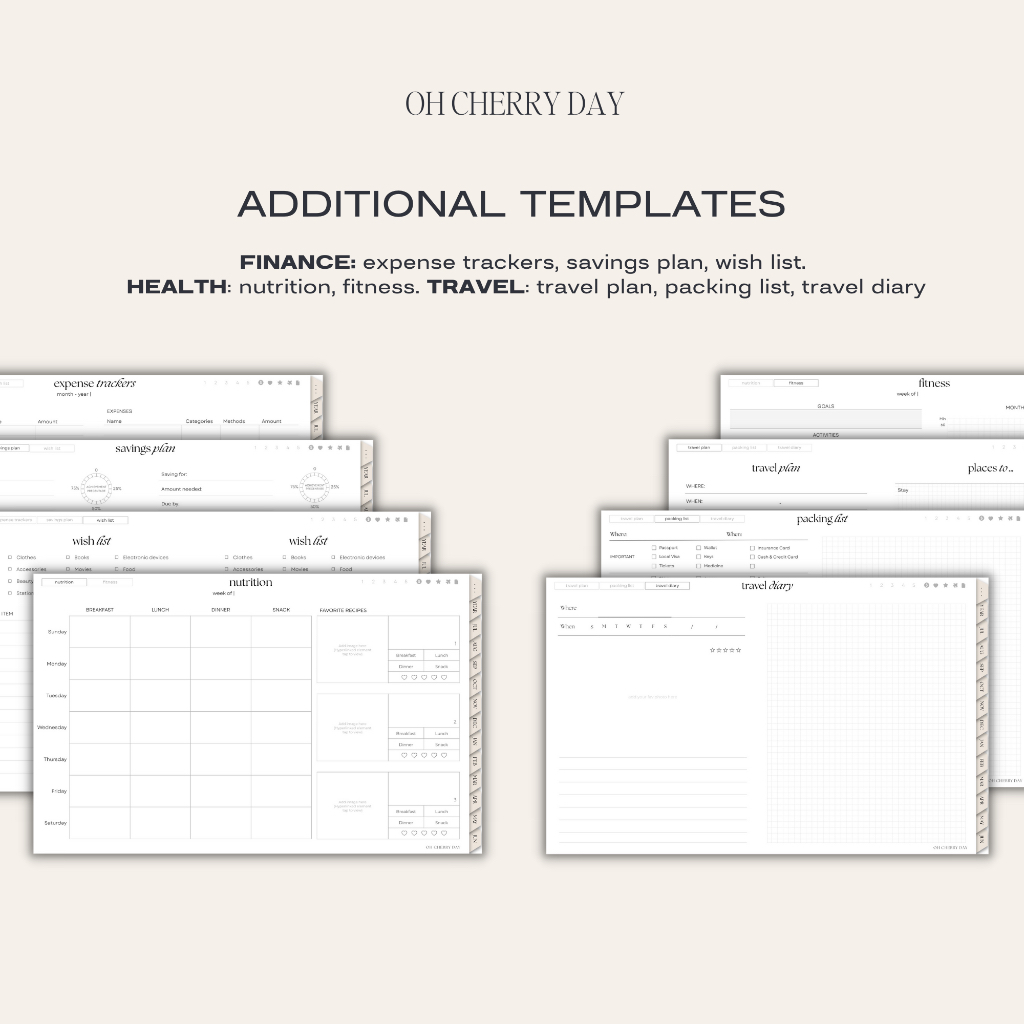 Minimalist Digital Planner Midyear 2023/2024 Bullet Journal Bujo Notebook untuk iPad / Tablet Digital Stickers - The Modern