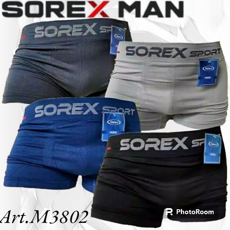 SOREX BOXER M3802 - M3804 | Celana Dalam Pria Boxer Sorex | CD Cowok Bahan Rajut Best Seller | Pakaian Dalam Pria