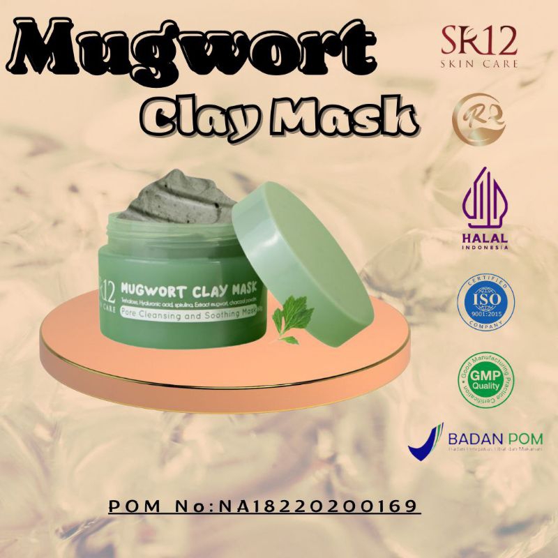 MUGWORT CLAY MASK SR12/ MASKER KOREA / MEMBANTU MENYEJUKKAN KULIT/MEMBANTU MENJAGA SKIN BARRIER
