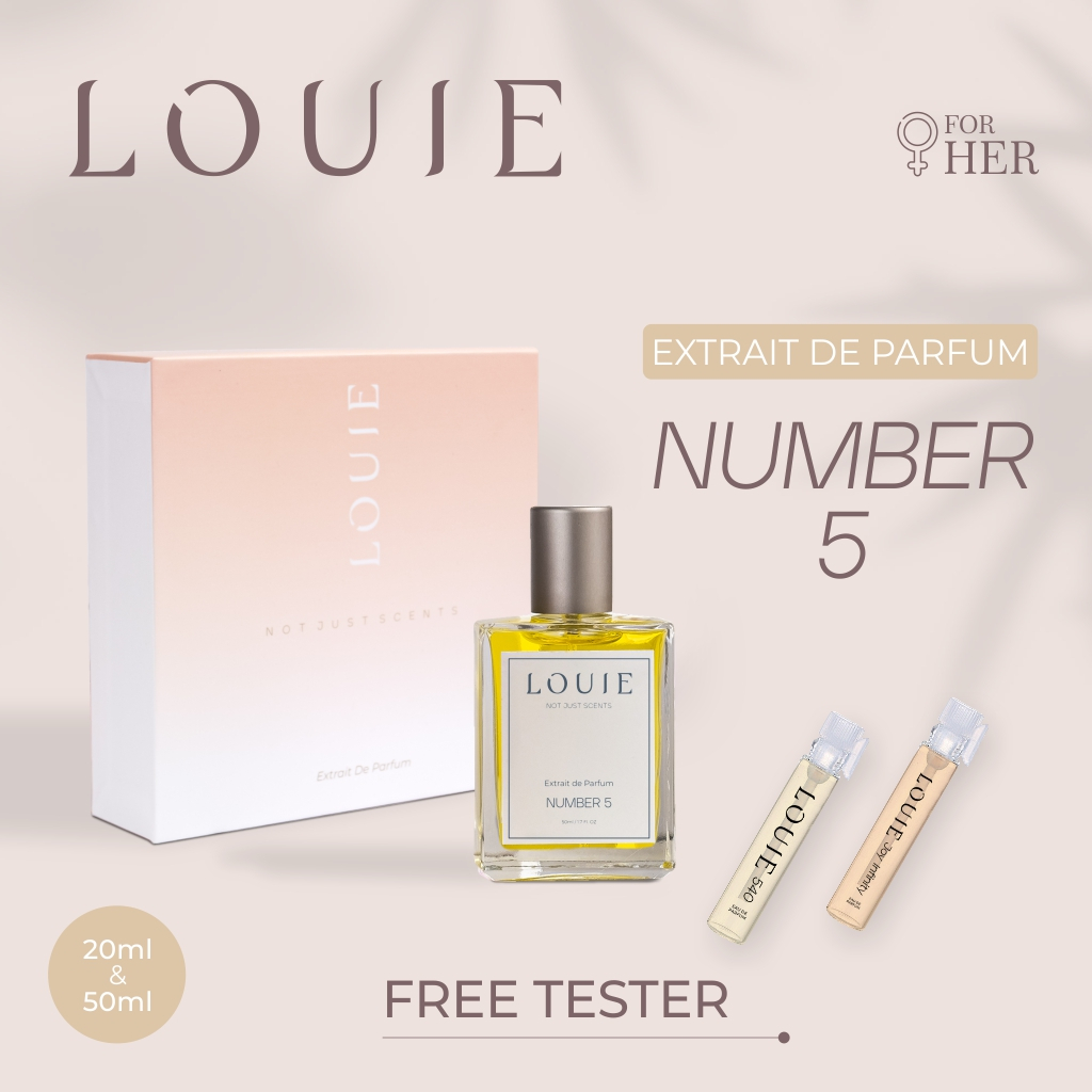 Louie Inspired Extrait De Parfum Parfume Perfume Farfum Parpum Minyak Wangi Number 5 Edp Mini kecil Travel Size Fresh Unisex Premium Lokal Mewah Wanita Perempuan Pria Cowok Awet Original Tahan Lama Dan Wangi 24 Jam Perempuan Pria Cowok 20 50 ml