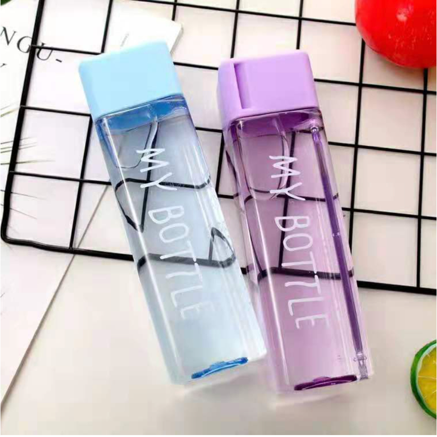 【GOGOMART】Botol Minum Plastik / Botol Minum Juice Kopi 500ml - MY BOTTLE KOTAK - BK007