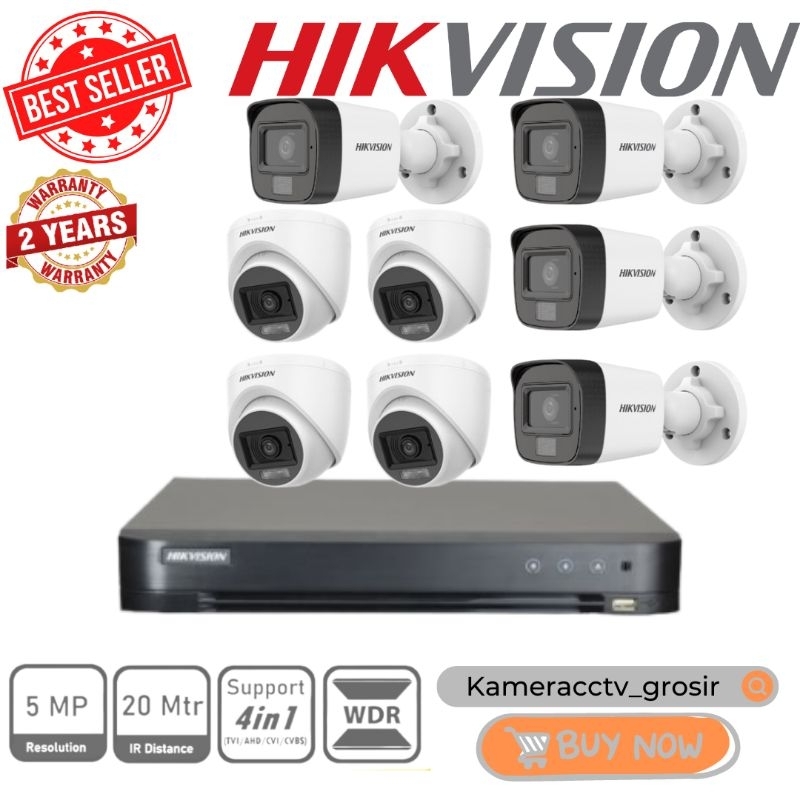 PAKET CCTV HIKVISION 5MP 8 CHANNEL 8 KAMERA