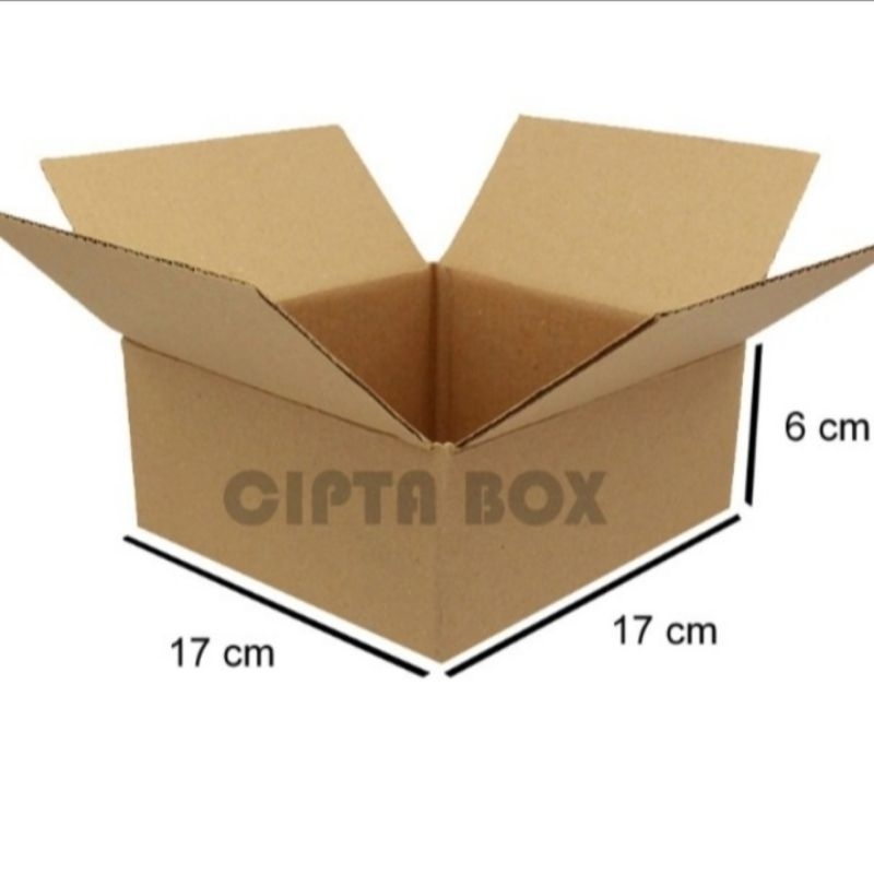 

kardus karton box ukuran 17x17x6 cm