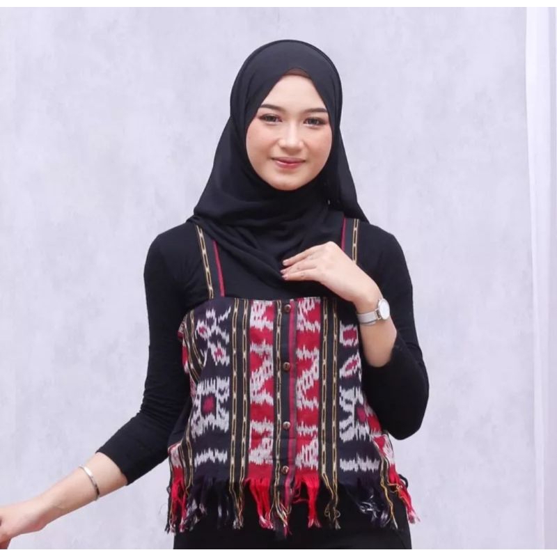 TANKTOP RONCE TENUN IKAT, OUTER TENUN, TENUN OUTER TANPA LENGAN