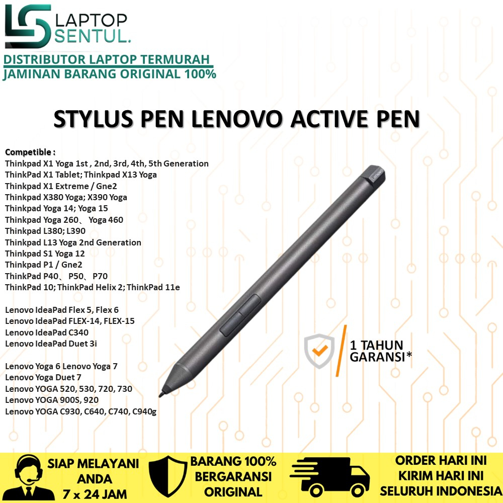 LENOVO STYLUS DIGITAL PEN + BATTERY ORIGINAL