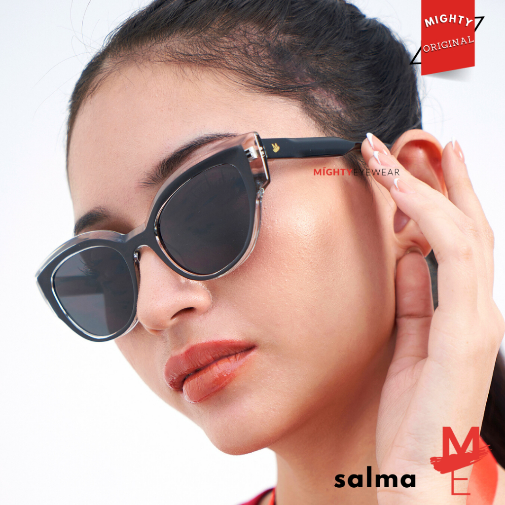 MIGHTY - Kacamata Hitam Normal Minus Wanita Cat Eye Besar Oversized - SALMA SUNGLASSES