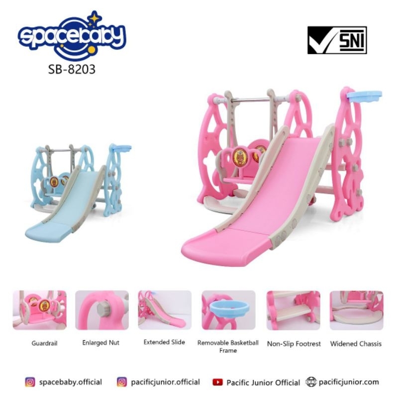 Mainan Anak Perosotan Ayunan Slide Swing Model Dino SB 8203 By Spacebaby