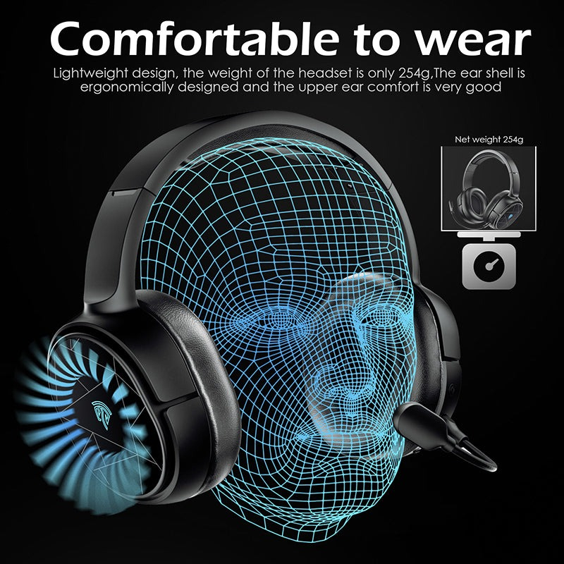 EasySMX Gaming Headphone Headset Wireless Super Bass with Mic - V10W - Black