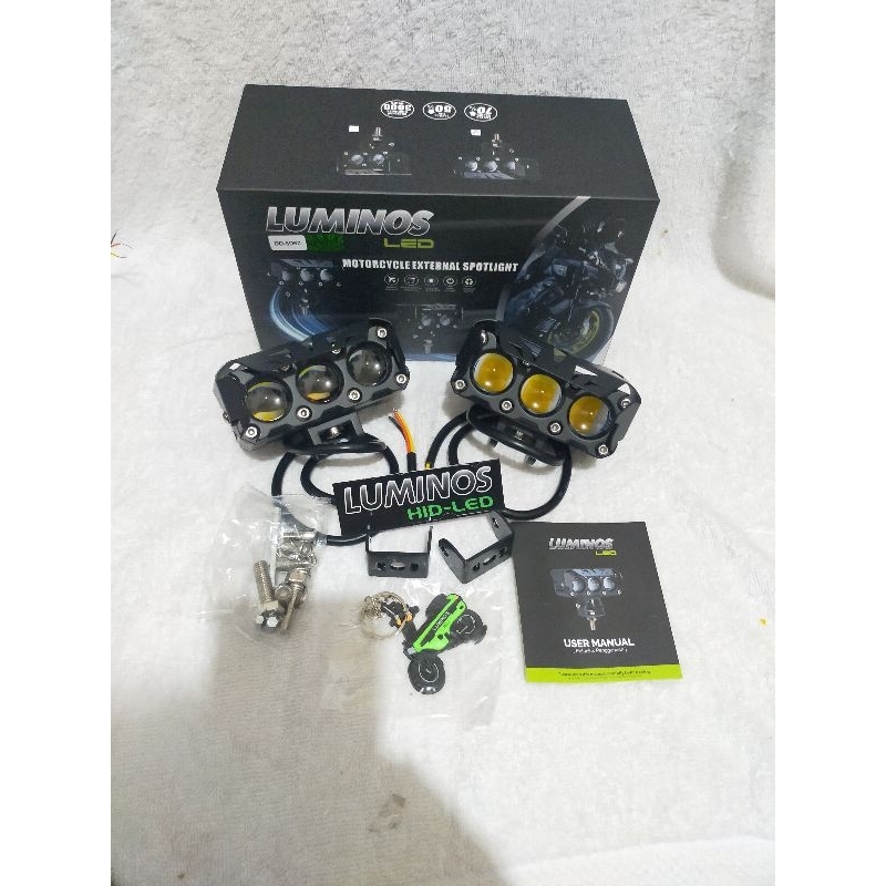 lampu tembak luminos 3 led hi low putih kuning lampu tembak luminos transformers hi low lampu sorot 