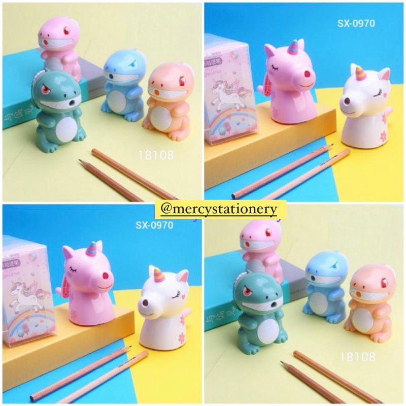 

Rautan Meja Unicorn Dinosaurs Fancy Desk Sharpener Sleper Meja Dinosaurus