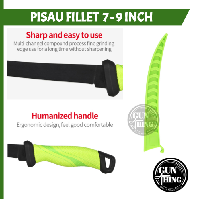 Pisau Fillet Hijau 7 - 9 Inch - Boning / Fillet Knife - GUNTHING