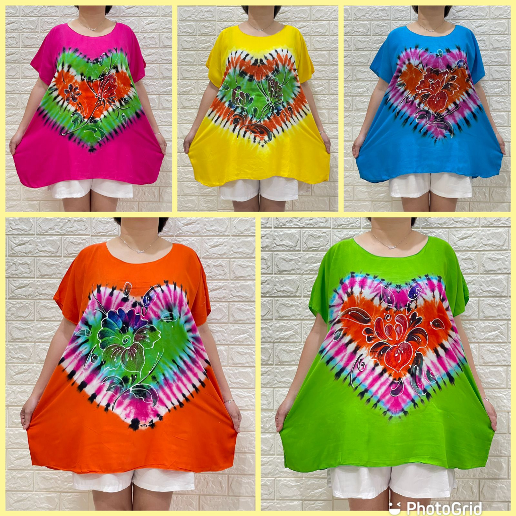 BAJU BALI BLUS LUKIS SUPER JUMBO SZ XXXXL NR/MOTIF REAL PICT