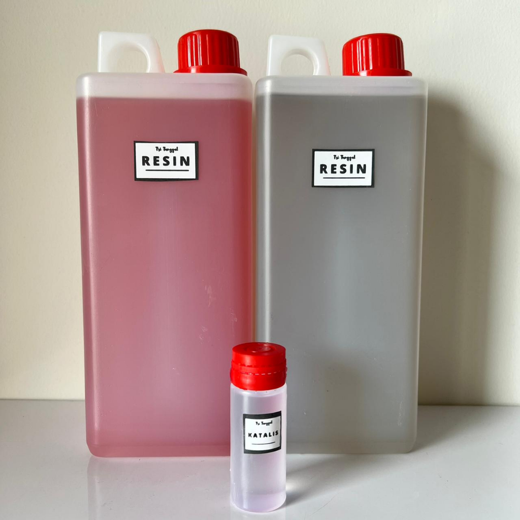 Polyester Recine RESIN 1000 ml 1 Liter + 20 ml Katalis GRP Glass Reinforced Plastic Catalyst Catalis