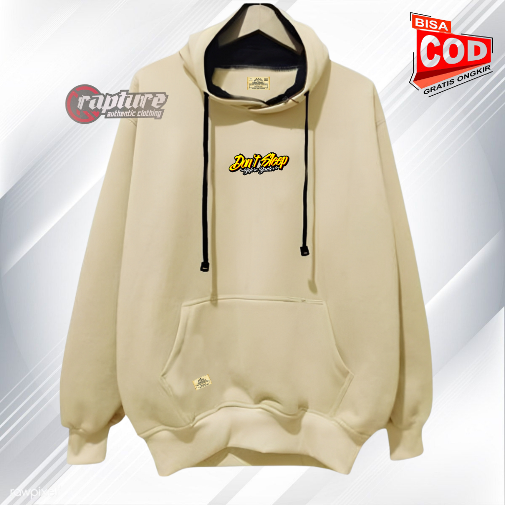 Jaket Sweater Pria Distro Hoodie Original Warna Cream List Dont Sleep Premium Sweter Laki Unisex Cewek Cowok Keren Bahan Feece Tebal Ori Switer Hodi Dewasa Polos Murah Jumbo Terlaris Best Seller COD Hoodie Oversize Terbaru 2023