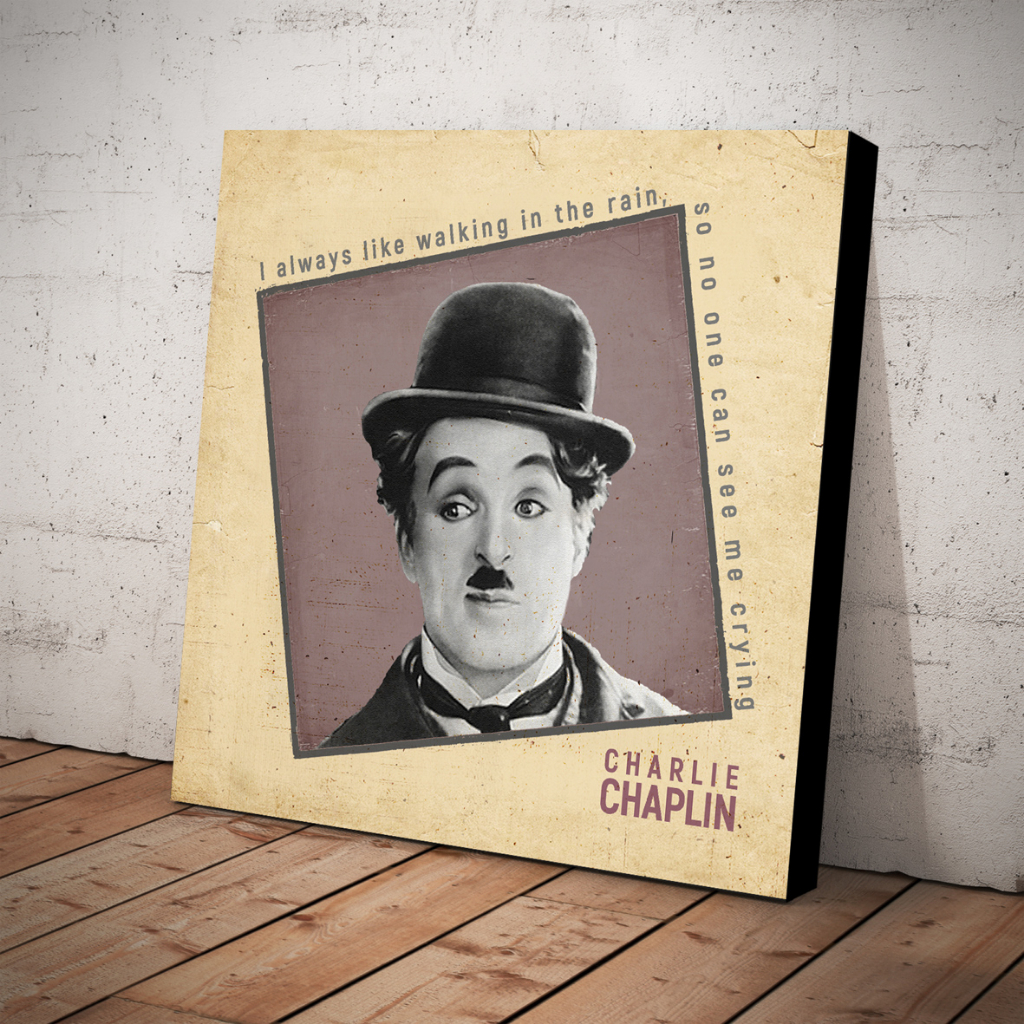 Poster vintage charlie chaplin Hiasan dinding minimalis