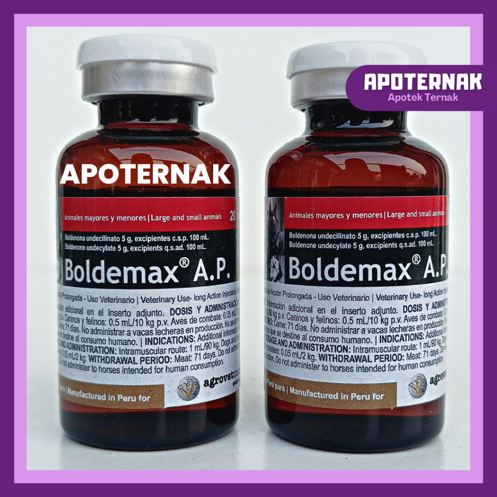 BOLDEMAX AP 20 ml |  Obat Penggemukan Hewan Ternak 100% Original