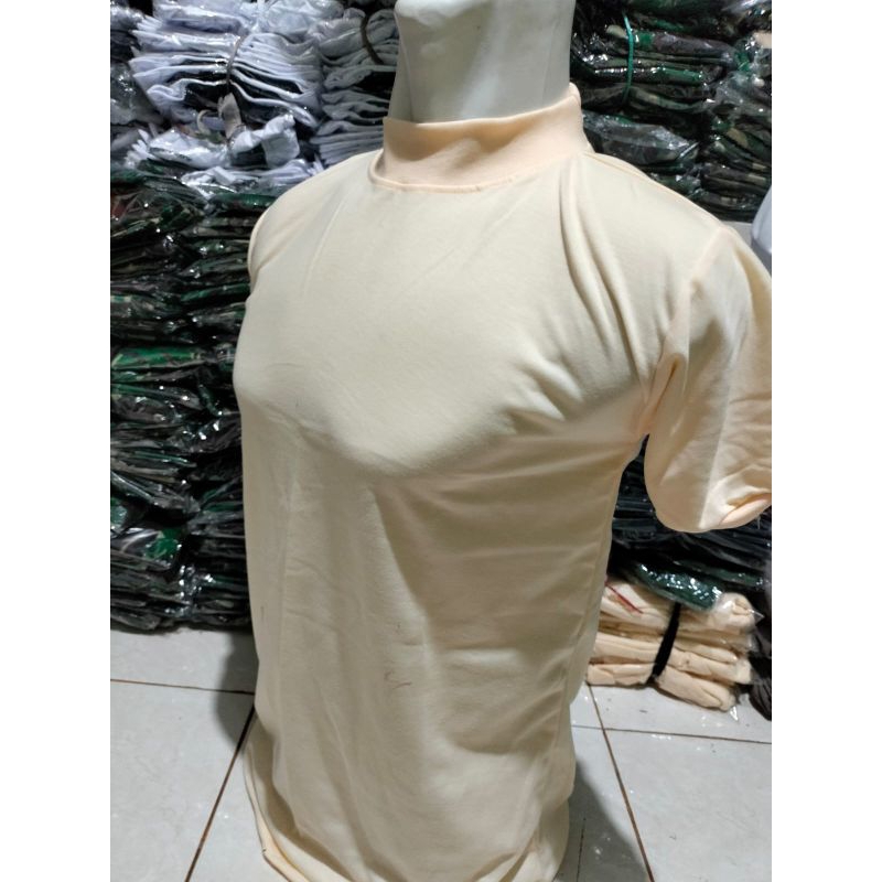 KAOS DALAM SATPAM KREM POLOS LEHER TINGGI ukuran M .L XL.XXL.XXXL