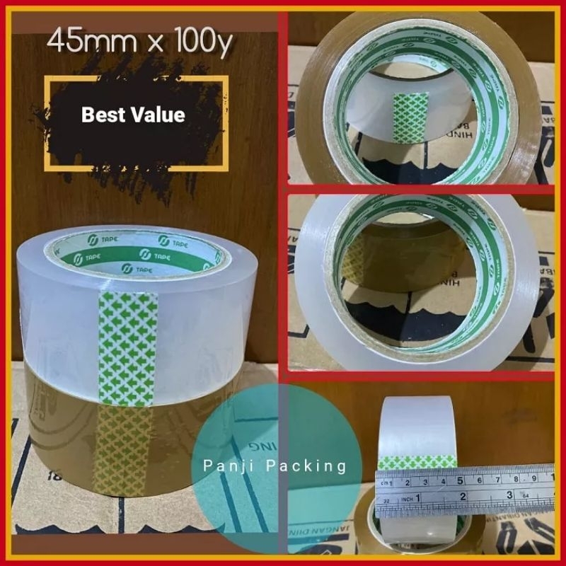 

Lakban Solatip Isolasi OPP Bening 2 Inch 45mm x 100Yard 45micron MURAH