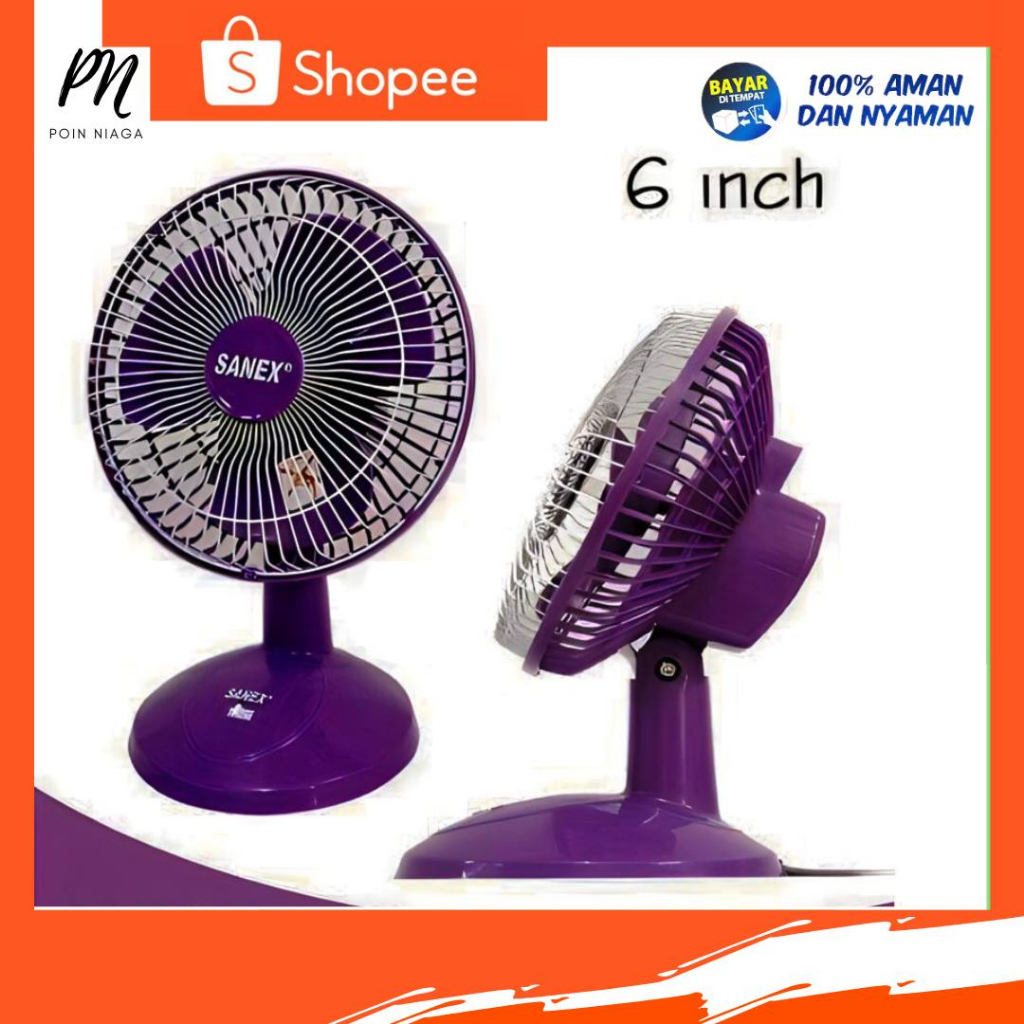 Desk Fan kipas angin SANEX 6Inch