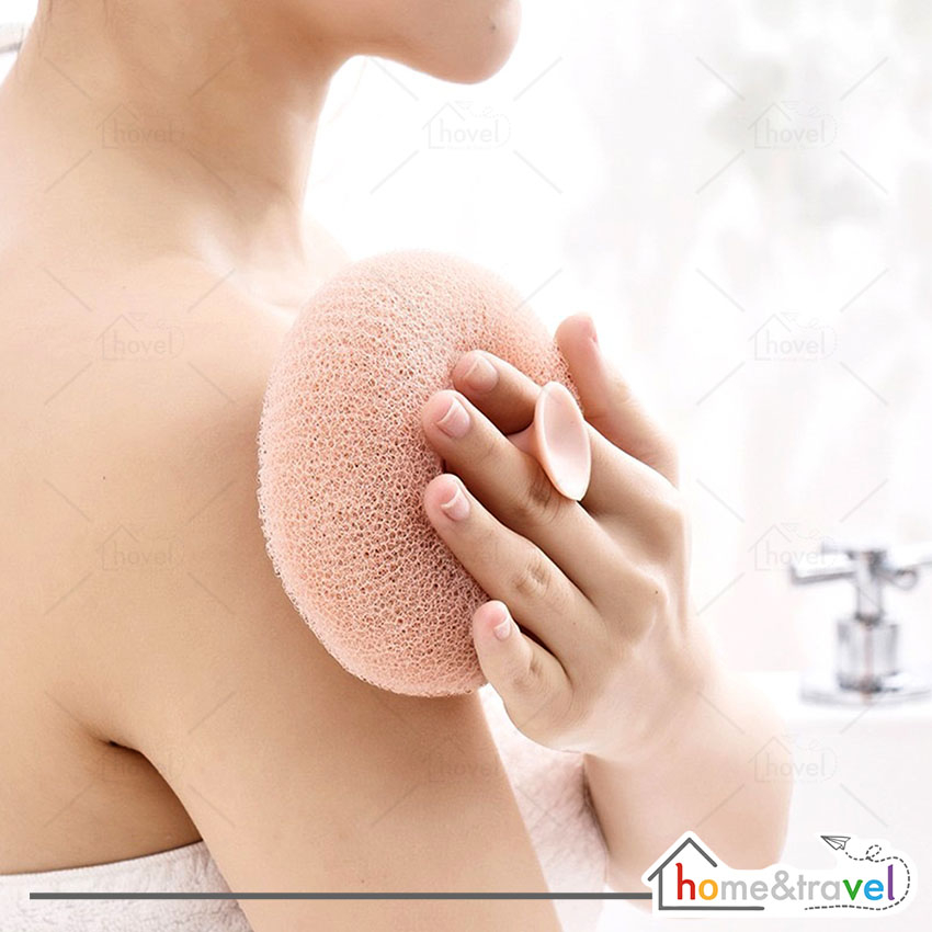 HOVELSHOP Spons Mandi Bundar Tebal Halus Pembersih Daki Gosok Badan Bath Sponge Premium