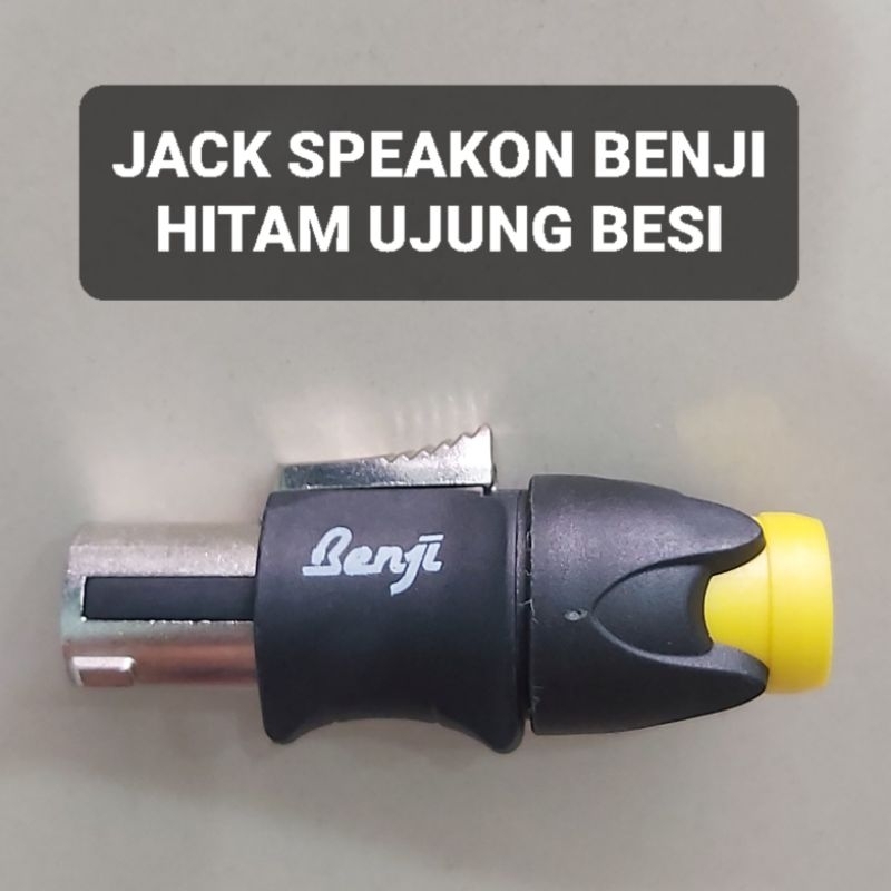 BENJI Jack Spikon Male Spicon Jantan Speakon Laki Hitam Ujung Besi