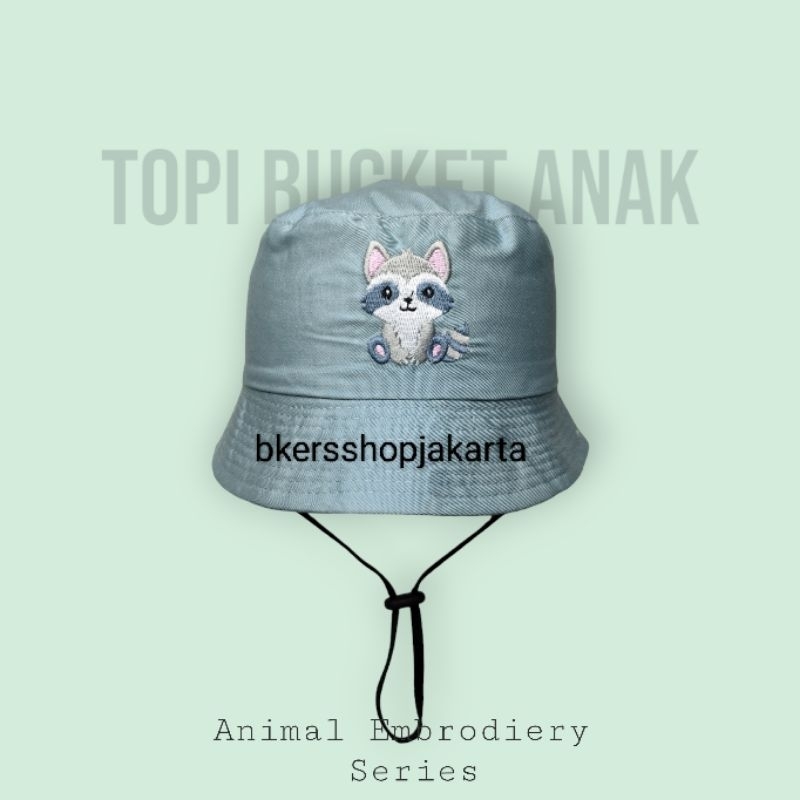 Topi Bucket Rimba Safari Anak Bordir Hewan Berkualitas Cowok Cewek