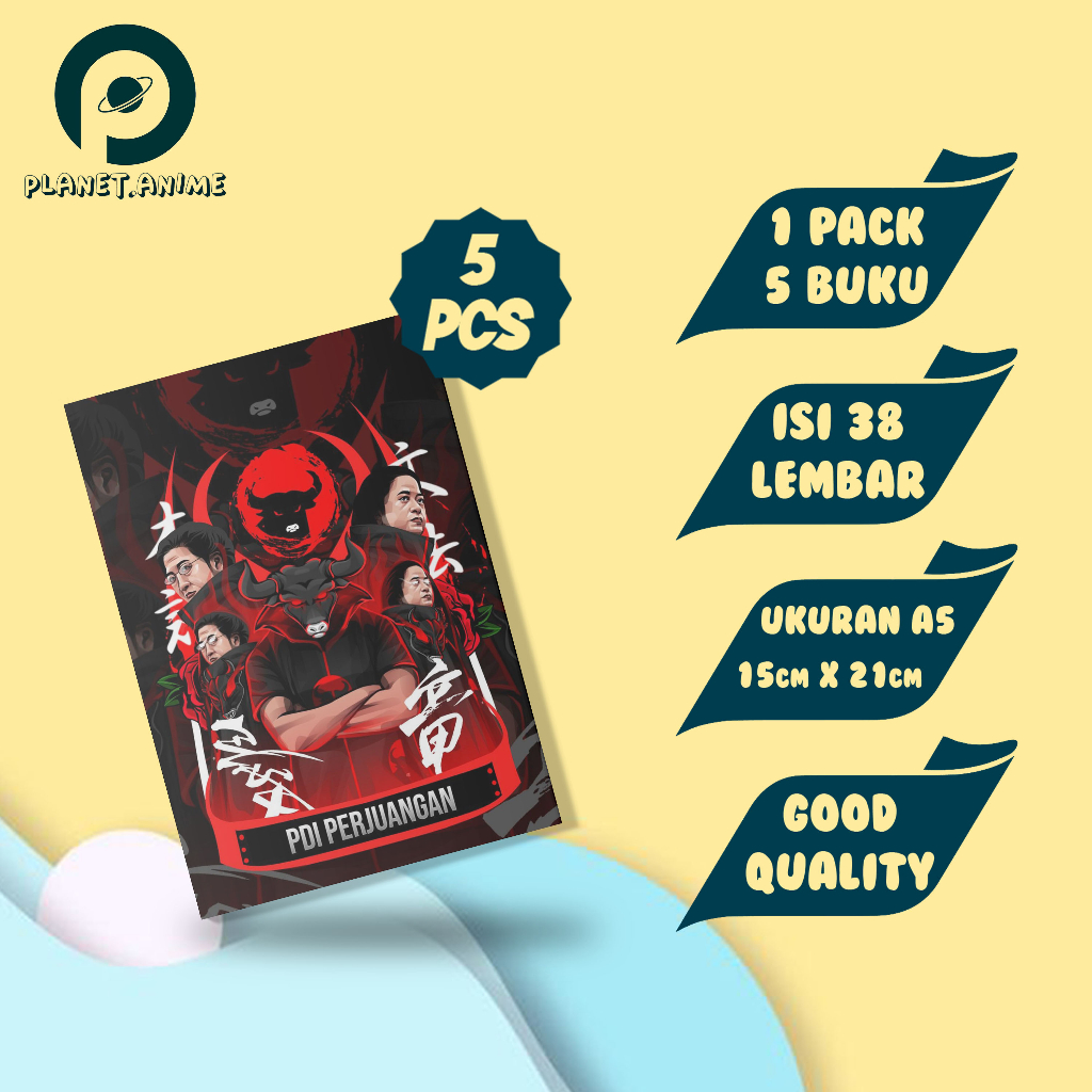 

Buku Tulis Sekolah Versi PDI 5 Pcs Buku Bergaris 38 Lembar - planet.anime
