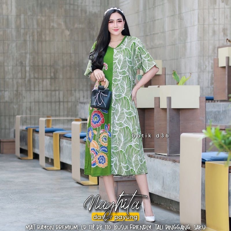 Daster cantik payung rayon Naghita ld 118 kekinian Murah Baju Tidur wanita dewasa cewek cewe ibu muda mama ayu cantik bagus berkualitas jumbo besar big size oversize  adem nyaman Busui motif terbaru tidak luntur busui friendly kekinian Alesha