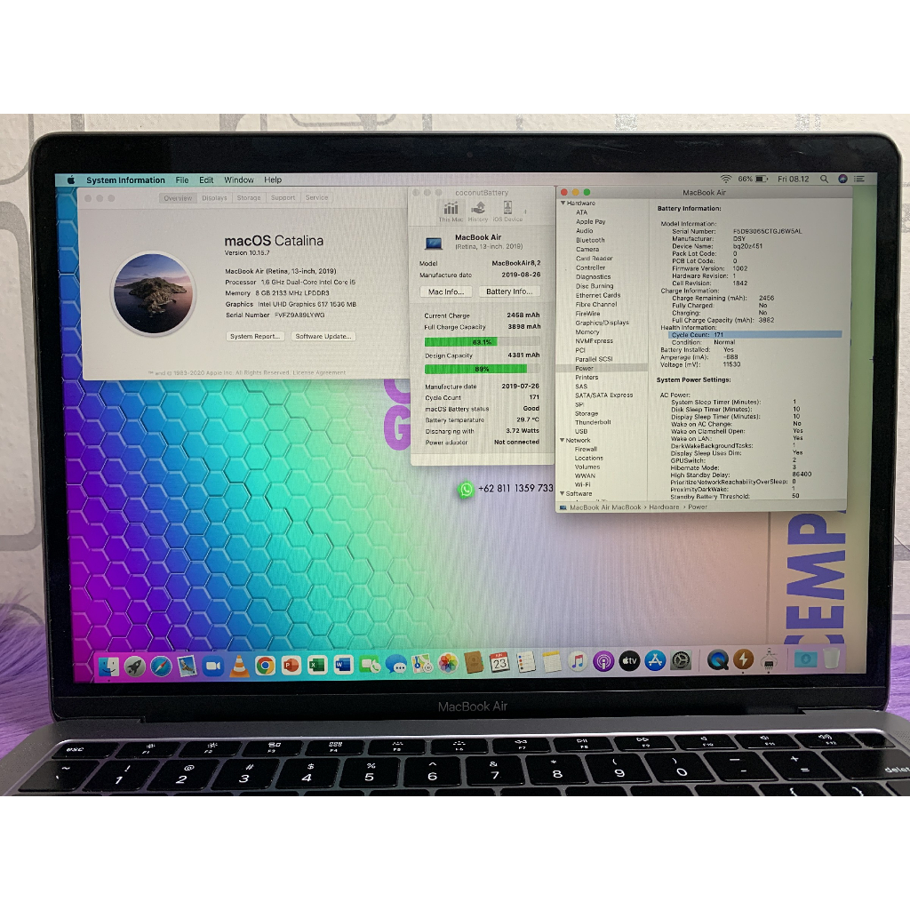 Macbook Air Retina 13 2019 Core i5 8GB SSD 128GB