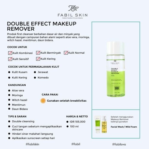 FABIL NATURAL DOUBLE EFFECT MAKEUP REMOVER 100ML