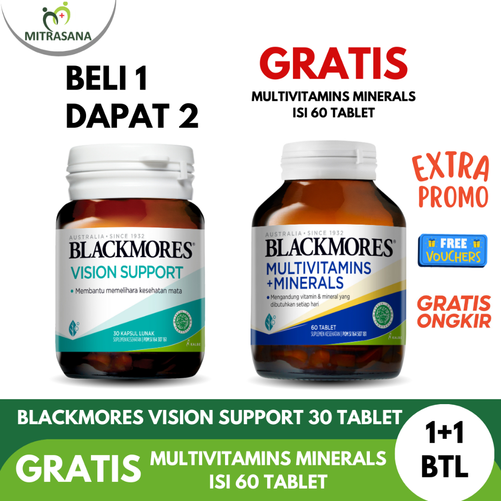 Blackmores Vision Support 30 Tablet GRATIS Blackmores Multivitamin dan Minerals 60 Tablet