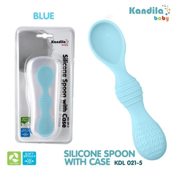 MAK349 KANDILA BABY SILICONE SOUP SPOON WITH CASE KDL021-5