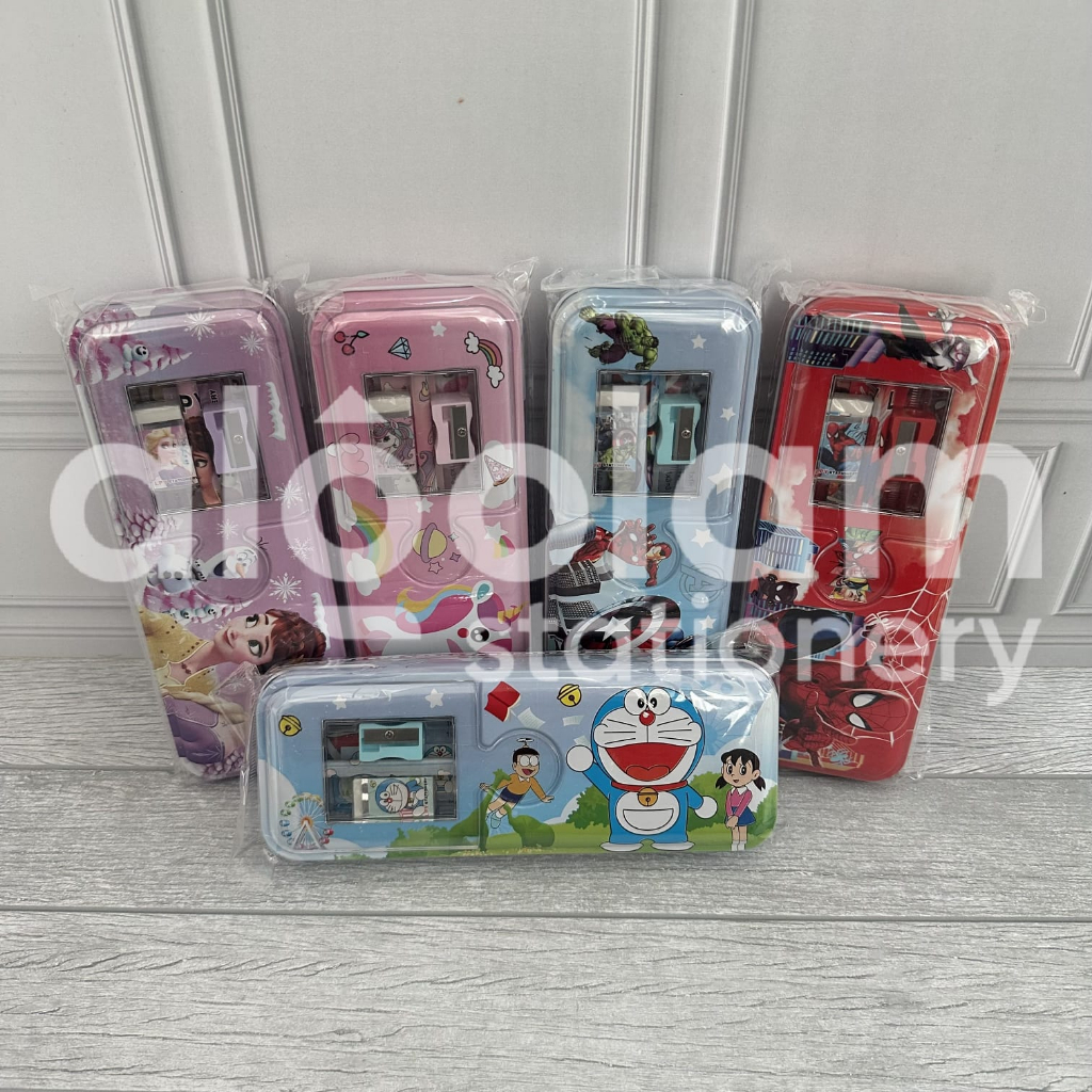 

SATU SET Tempat Pensil Kaleng Kotak Pensil Kaleng Karakter Lucu
