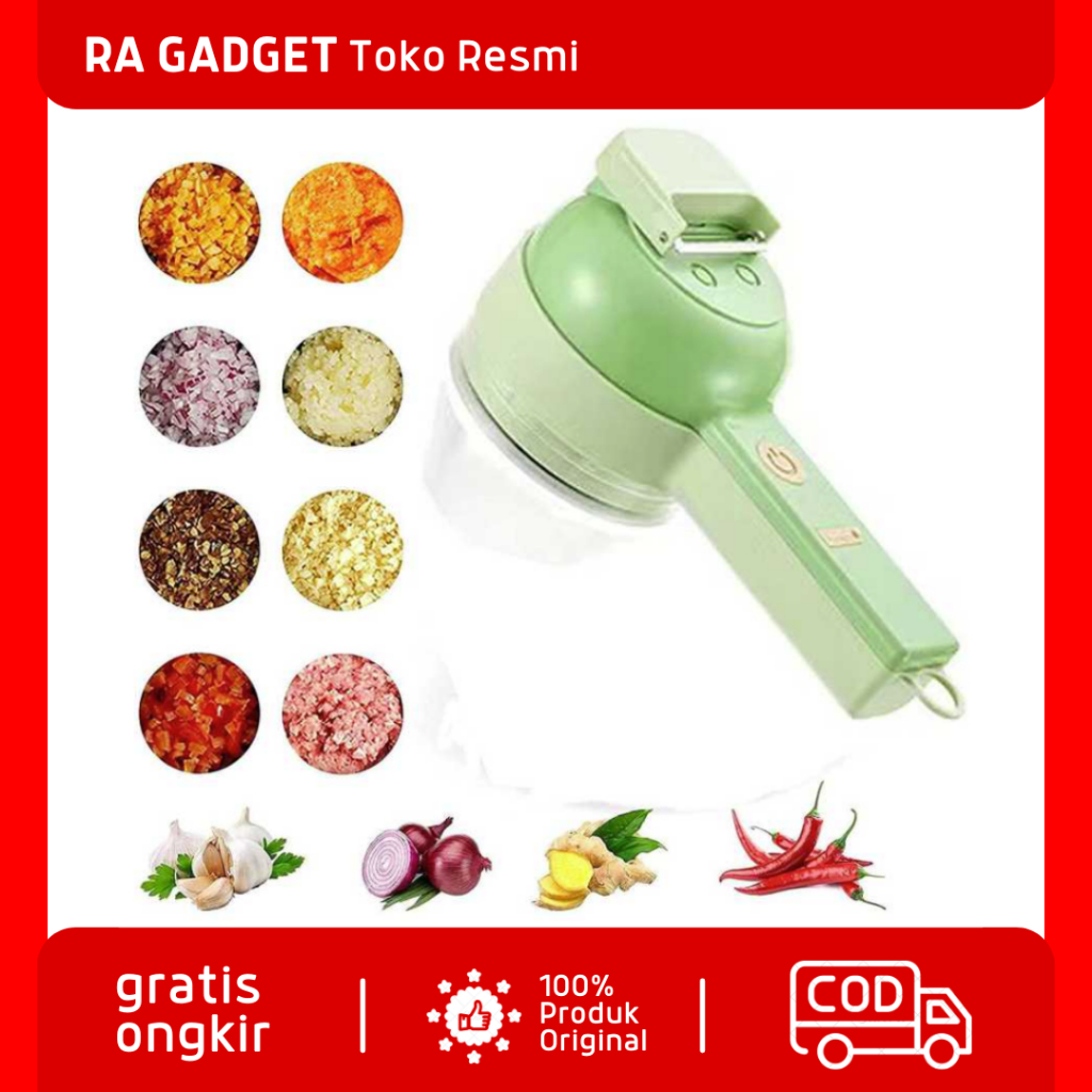 Food Chopper Portable 4 in 1 Electric Multifunctional / Chopper Blender PemotongParutan Pengupas Say