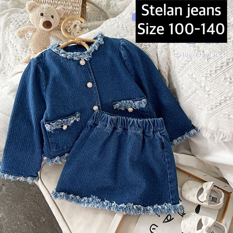 (LOLI-JKT) BS- 459 SETELAN ANAK IMPORT FULL F1BER JEANS SIZE 100-140