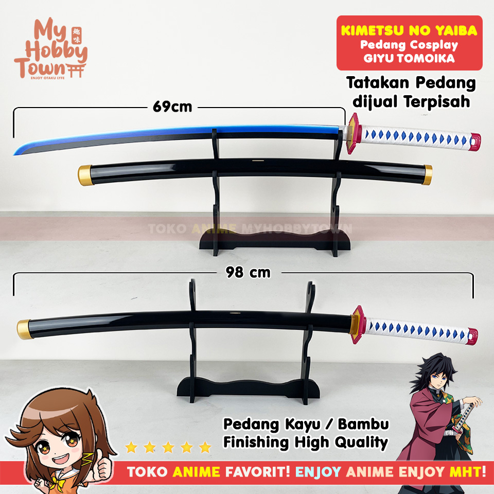 Replika Pedang Bambu Nichirin Demon Slayer Kimetsu no Yaiba Giyu Tomioka Cosplay Property