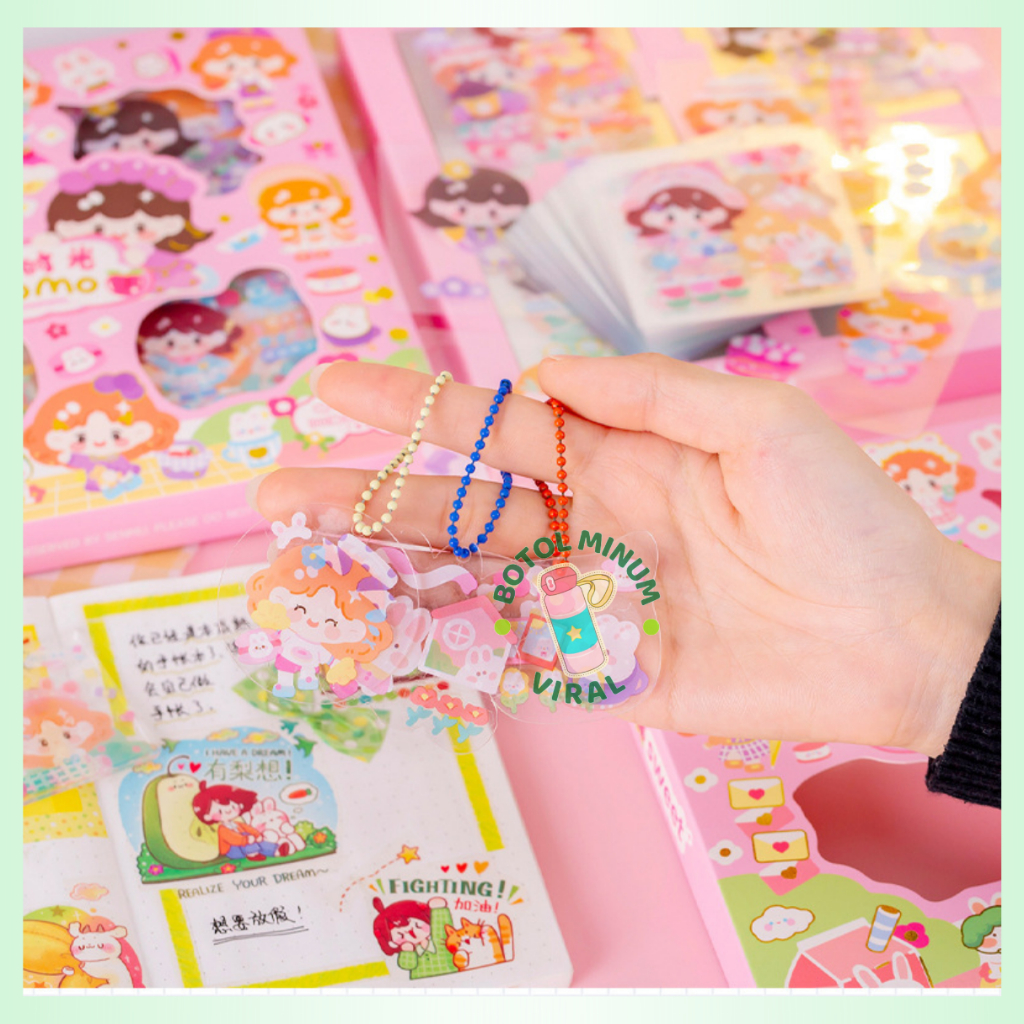 Sticker 100 Pcs Momo Cute Aesthetic Box Terbaru Stiker Deco Korea Viral