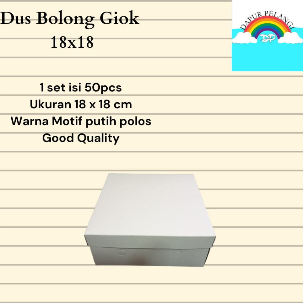 Dus Kue/Dus Makanan/Dus Snack/Dus Bolong Giok 18x18
