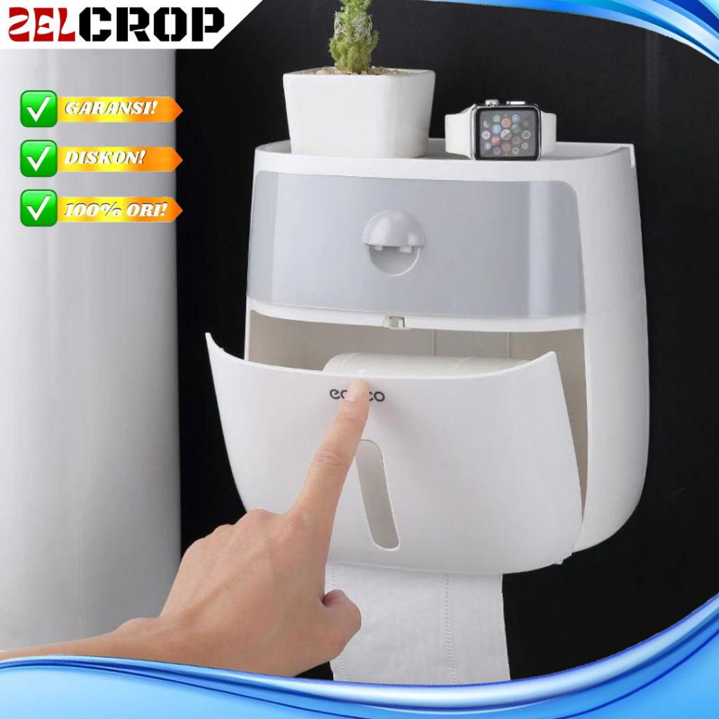 Kotak Tempat Tisu Gantung Tempel Dinding Toilet Kamar Mandi Wc Dapur Ruang Tamu Serbaguna Roll Gulun