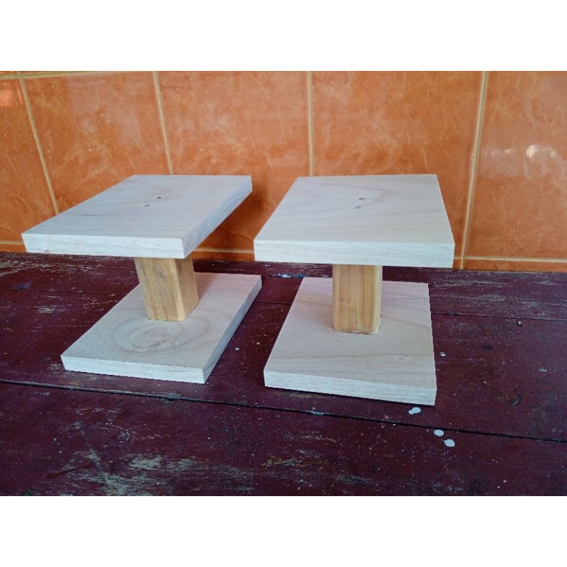 Stand Speaker, Dudukan Speaker Kaki 1 Kayu Jati Belanda