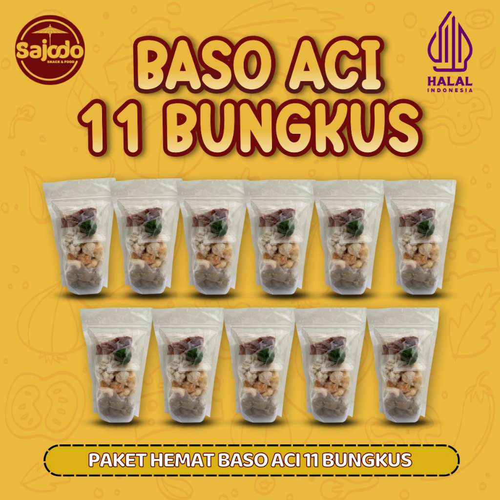 PAKET 11 BUNGKUS BASO ACI SAJODO SNACK &amp; FOOD