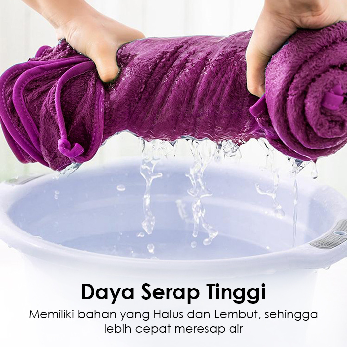 Handuk Mandi Bordir Microfiber Premium Jumbo Dewasa Size 70x140cm Polos Daya Serap Air Tinggi Perlengkapan Mandi Rumah Tangga Import - H8 - 88Blanketstore