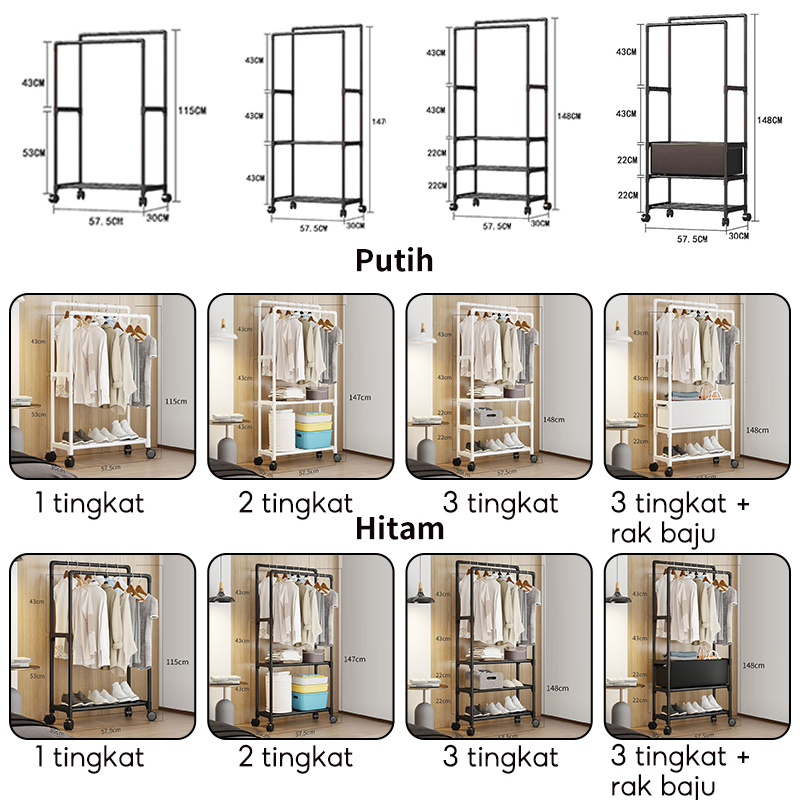Stand hanger / gantungan baju / gawangan baju / gantungan pakaian / rak baju
