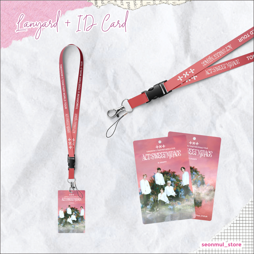 READY STOCK LANYARD + ID CARD TXT WORLD TOUR IN JAKARTA / TALI HP CAHOL PC TOMORROW X TOGETHER ACT SWEET MIRAGE IN JKT TERMURAH