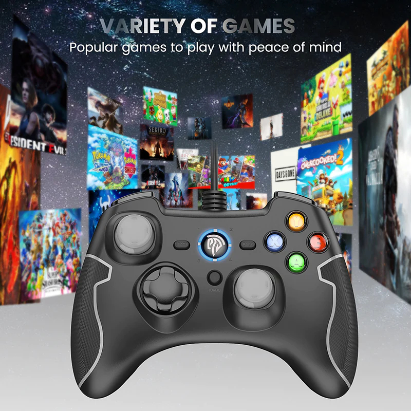 EasySMX Gray Gamepad Wired Gaming Controller Dualshock for Android PC PS3 - ESM-9100