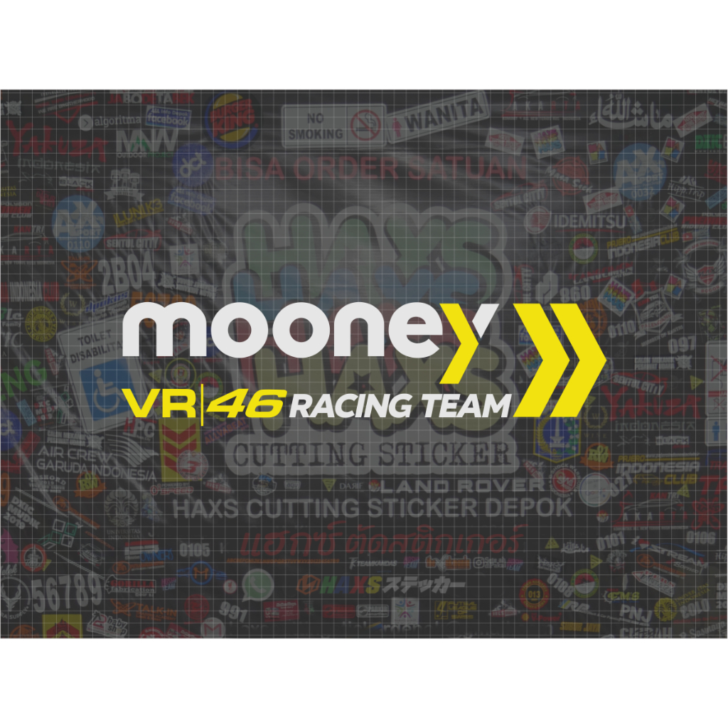 Cutting Sticker Mooney VR46 Racing Team Ukuran 40 Cm Untuk Motor Mobil