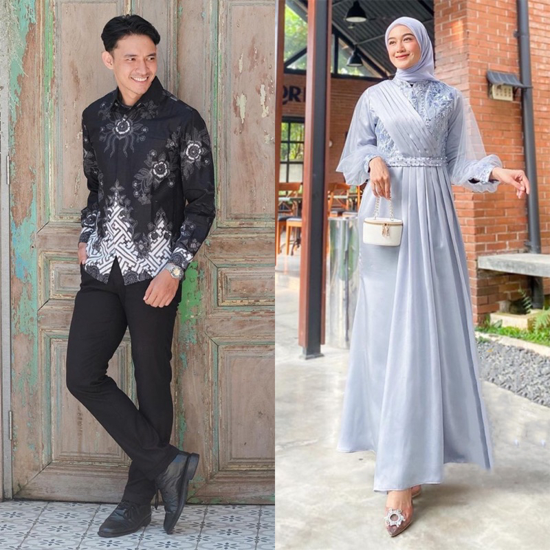 TERMURAH!!! Couple ADEVA DRESS BROKAT KOMBINASI / FASHION MUSLIM WANITA / GAMIS ADEEVA / BISA COD / ADA JUMBO / GAMIS KONDANGAN KEBAYA MODERN TERBARU