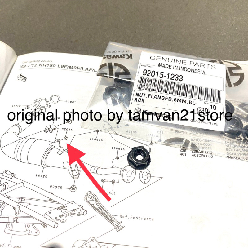 MUR NUT 6MM MUR M6 BLACK PANGKON KNALPOT NINJA R SS KGP 92015-1233 (6.3A)