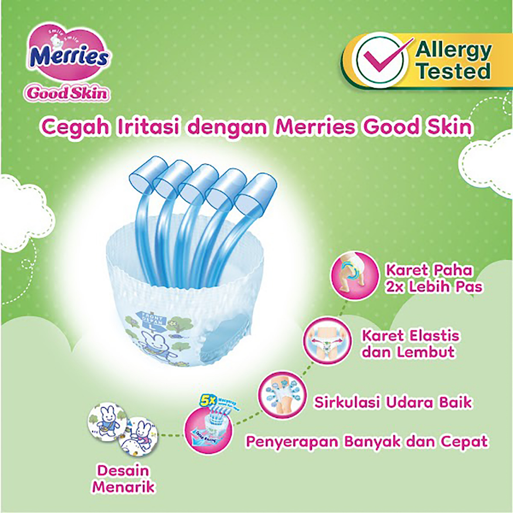 Merries Pants Good Skin M 50 / L 44 / XL 38 - Popok Bayi Tipe Celana - Baby Pampers Sekali Pakai