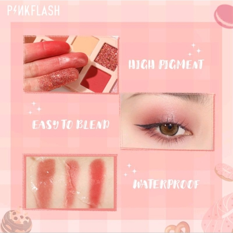 PINKFLASH PinkDessert Eyeshadow Palette 12 Color Shade Waterproof Long-lasting Eye Shadow